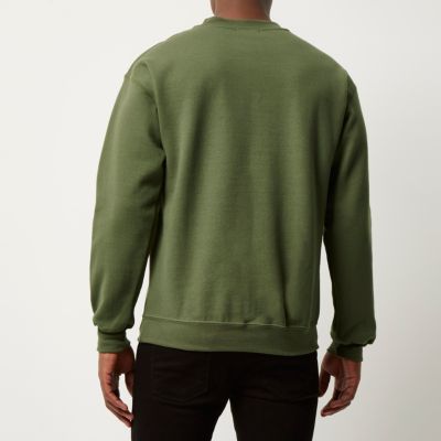 Dark green crew neck sweatshirt